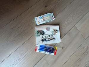 Pentel Ener Gel Pens 4-PackDeli Decorative Stamp Roller,Artist Sketchbook Bundle
